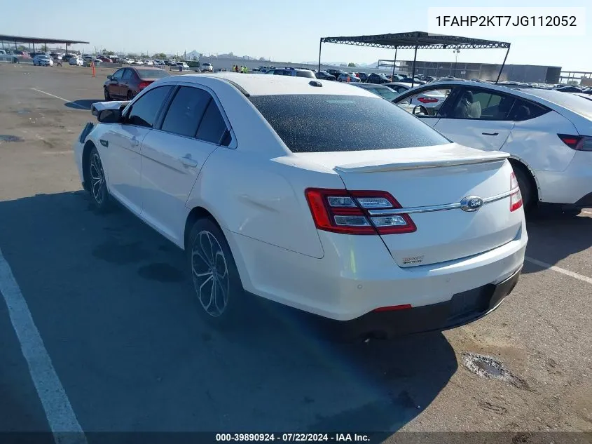 2018 Ford Taurus Sho VIN: 1FAHP2KT7JG112052 Lot: 39890924