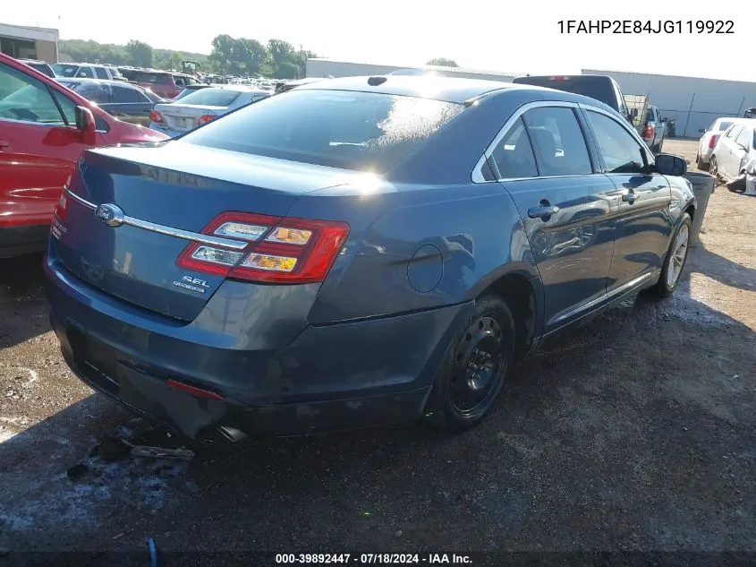 1FAHP2E84JG119922 2018 Ford Taurus Sel