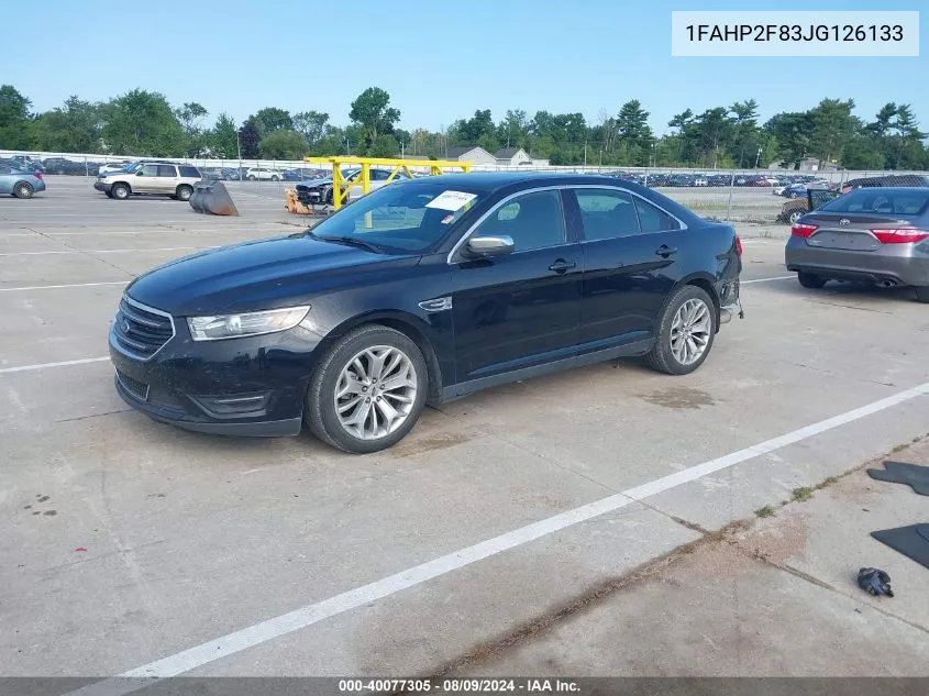 2018 Ford Taurus Limited VIN: 1FAHP2F83JG126133 Lot: 40077305