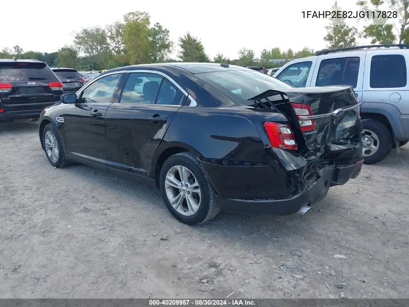 2018 Ford Taurus Sel VIN: 1FAHP2E82JG117828 Lot: 40209957