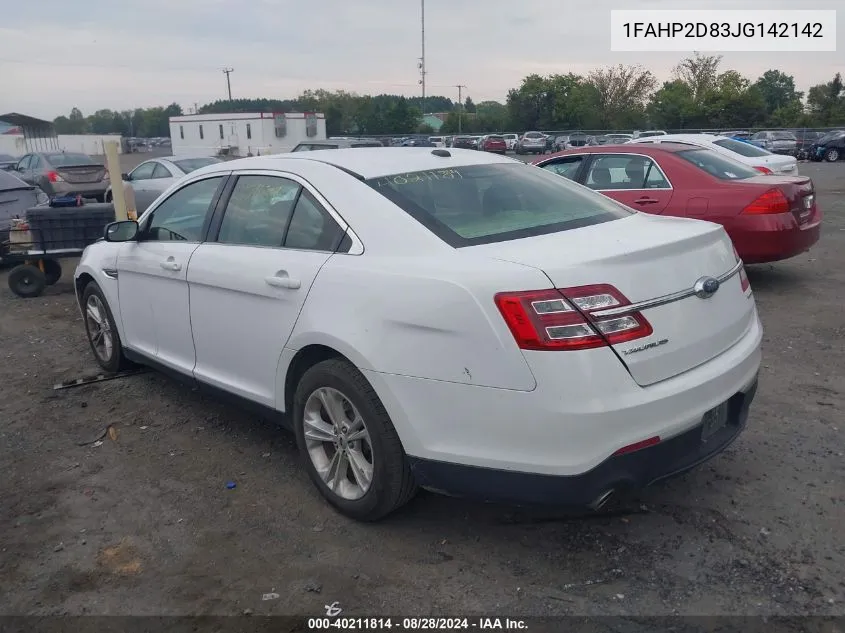 2018 Ford Taurus Se VIN: 1FAHP2D83JG142142 Lot: 40211814