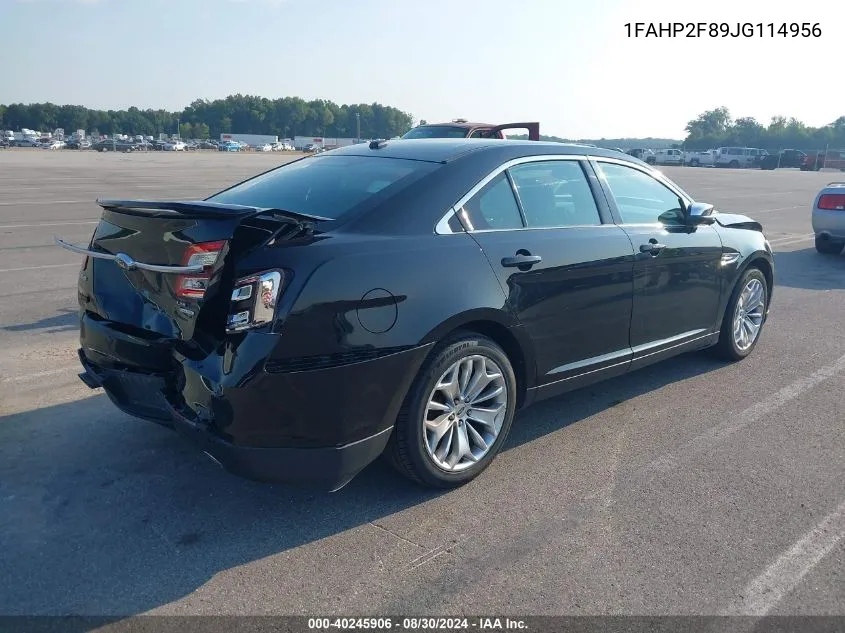 2018 Ford Taurus Limited VIN: 1FAHP2F89JG114956 Lot: 40245906