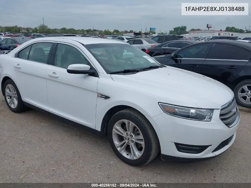 2018 Ford Taurus Sel VIN: 1FAHP2E8XJG138488 Lot: 40256182