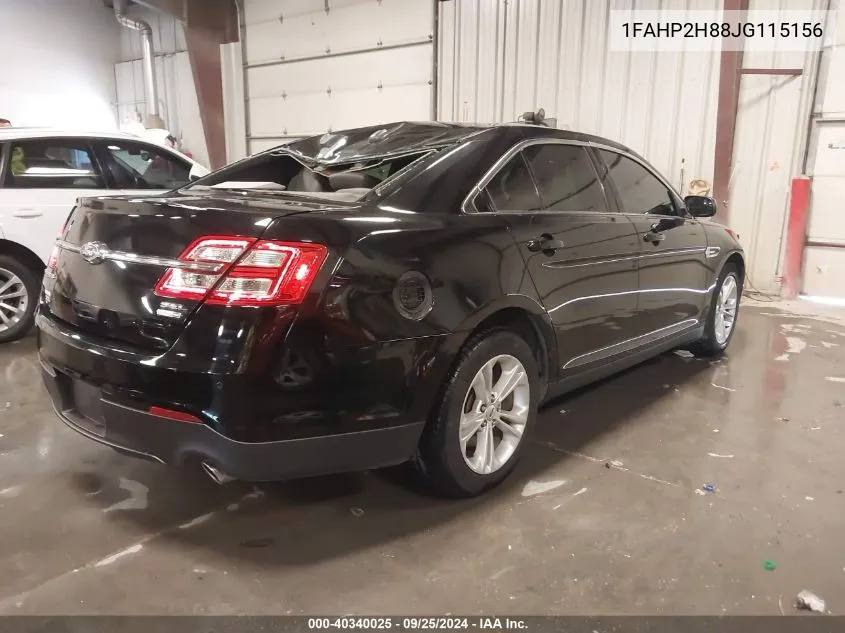 2018 Ford Taurus Sel VIN: 1FAHP2H88JG115156 Lot: 40340025