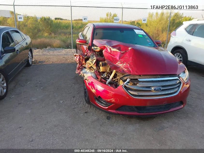 2018 Ford Taurus Sel VIN: 1FAHP2E86JG113863 Lot: 40348245