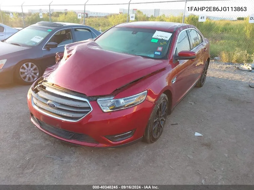 2018 Ford Taurus Sel VIN: 1FAHP2E86JG113863 Lot: 40348245