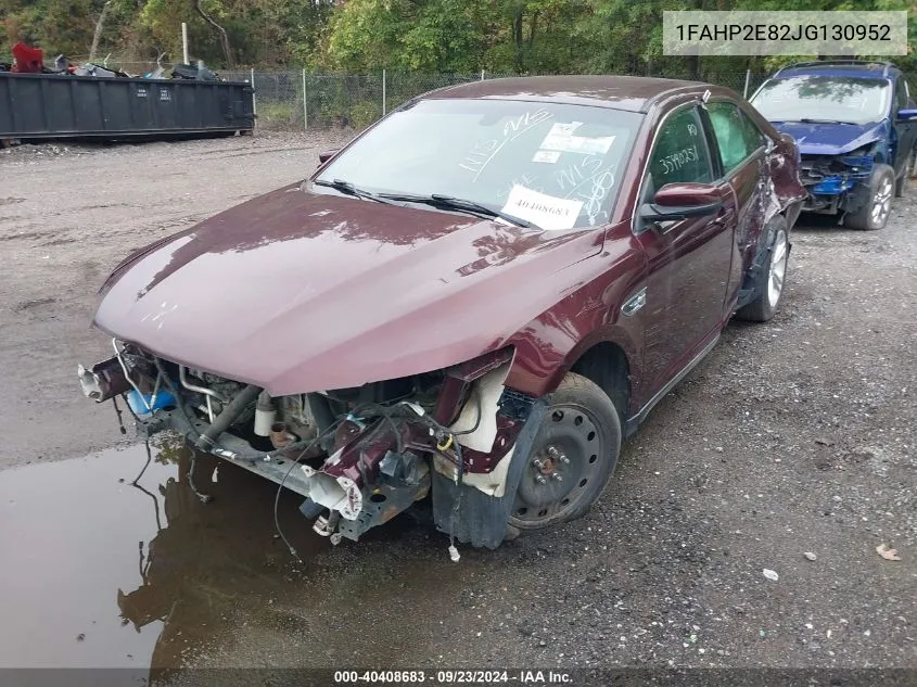 2018 Ford Taurus Sel VIN: 1FAHP2E82JG130952 Lot: 40408683