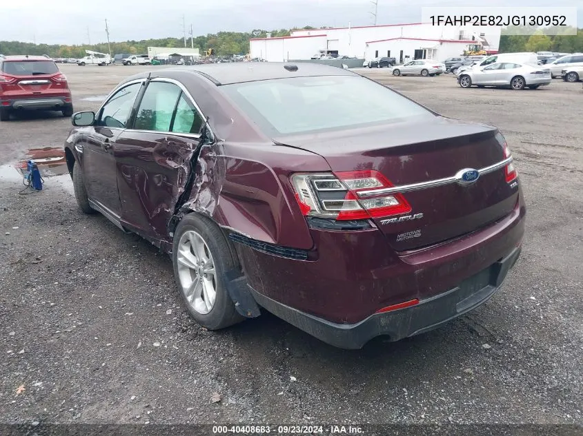 2018 Ford Taurus Sel VIN: 1FAHP2E82JG130952 Lot: 40408683