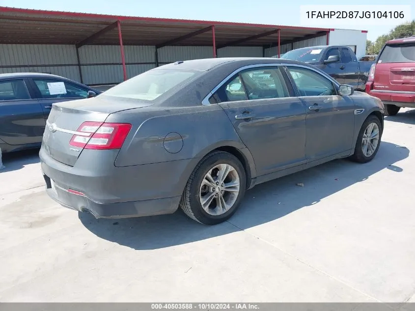 2018 Ford Taurus Se VIN: 1FAHP2D87JG104106 Lot: 40503588