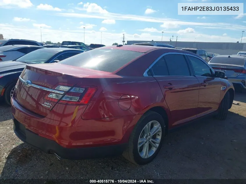 2018 Ford Taurus Sel VIN: 1FAHP2E83JG135433 Lot: 40515776