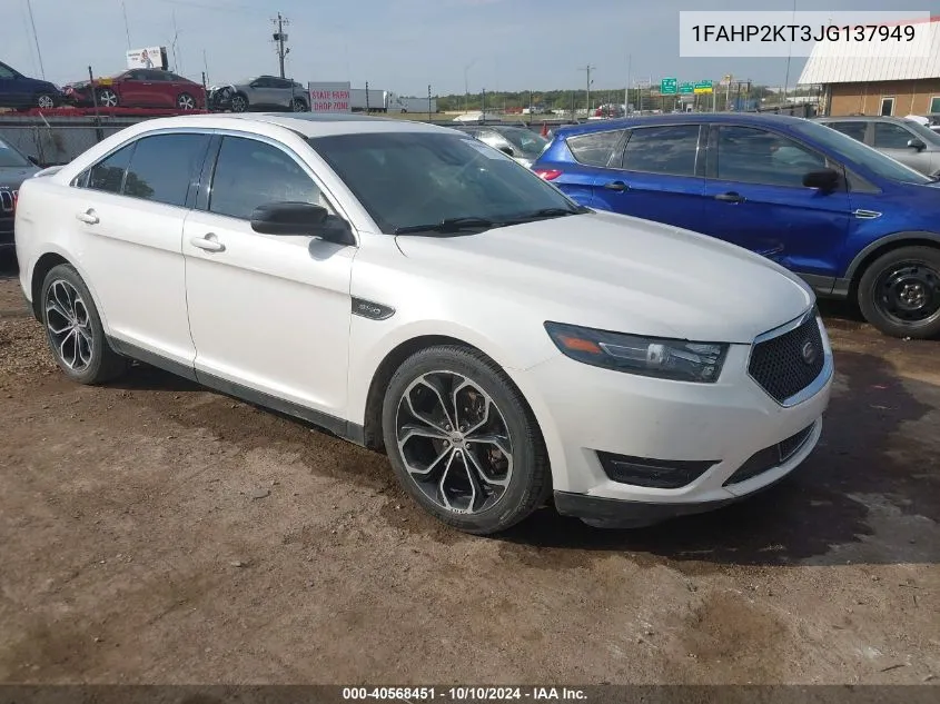 2018 Ford Taurus Sho VIN: 1FAHP2KT3JG137949 Lot: 40568451