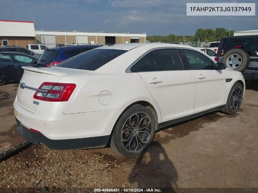 2018 Ford Taurus Sho VIN: 1FAHP2KT3JG137949 Lot: 40568451