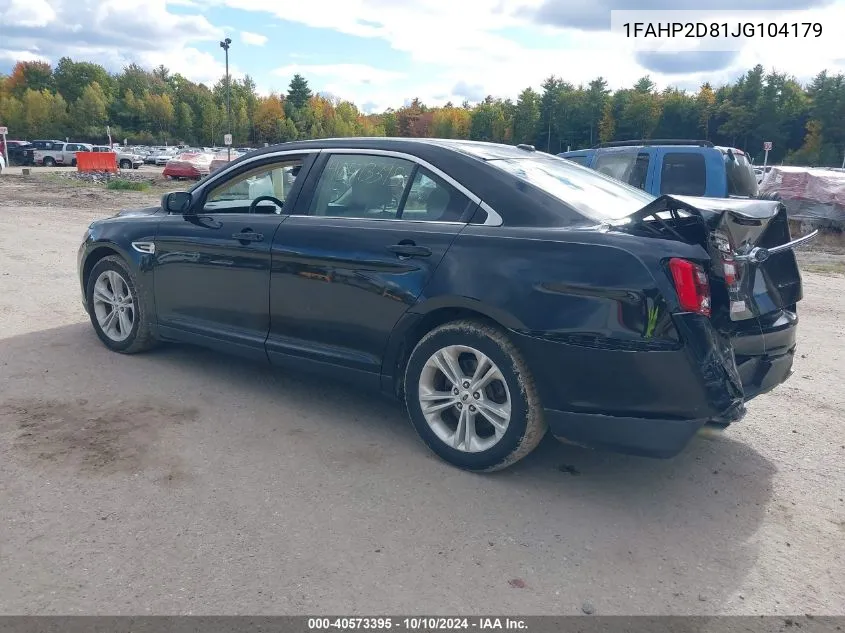 2018 Ford Taurus Se VIN: 1FAHP2D81JG104179 Lot: 40573395