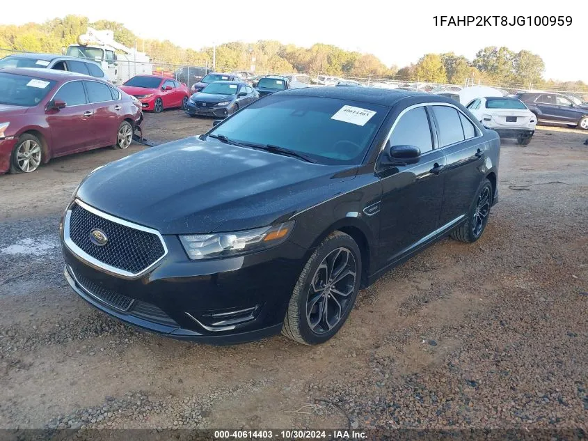 2018 Ford Taurus Sho VIN: 1FAHP2KT8JG100959 Lot: 40614403