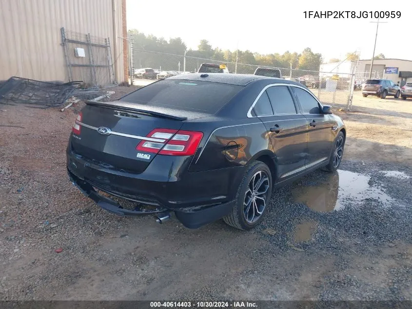 2018 Ford Taurus Sho VIN: 1FAHP2KT8JG100959 Lot: 40614403