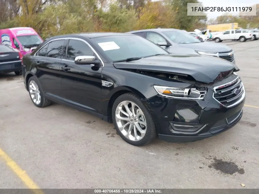 2018 Ford Taurus Limited VIN: 1FAHP2F86JG111979 Lot: 40706455