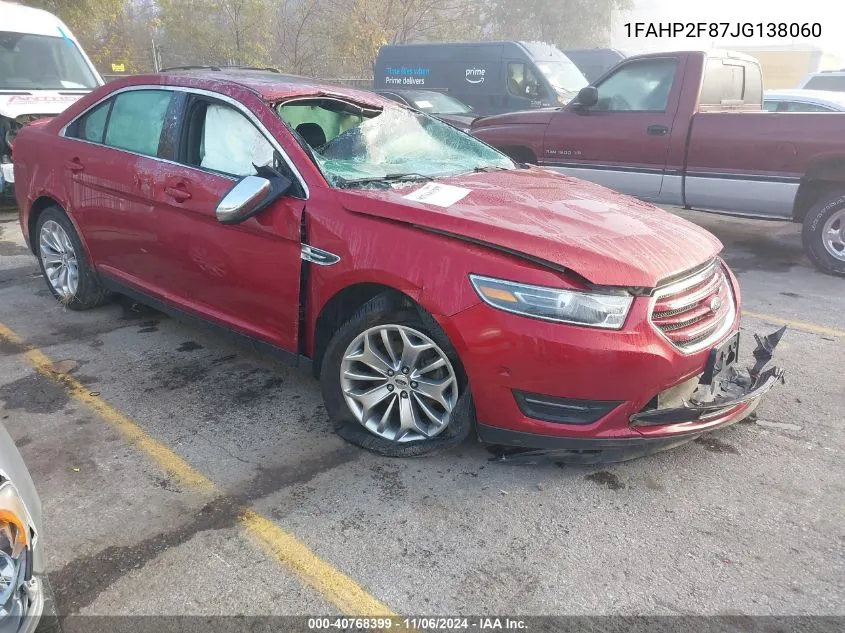 2018 Ford Taurus Limited VIN: 1FAHP2F87JG138060 Lot: 40768399