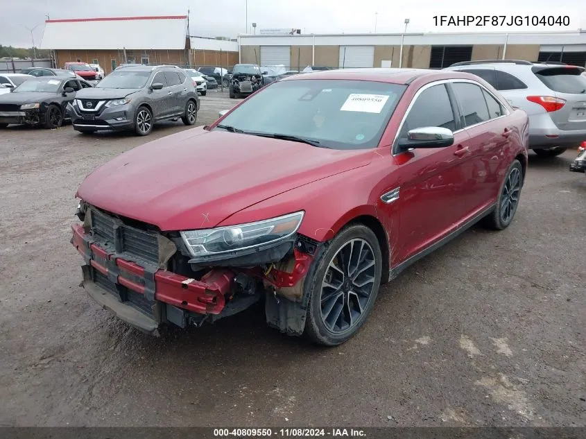 2018 Ford Taurus Limited VIN: 1FAHP2F87JG104040 Lot: 40809550