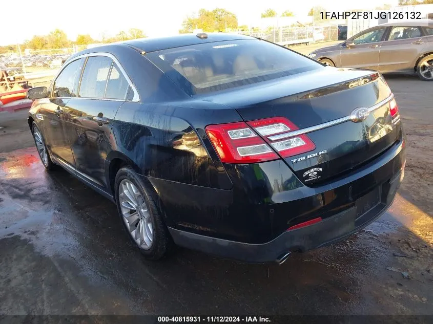 2018 Ford Taurus Limited VIN: 1FAHP2F81JG126132 Lot: 40815931