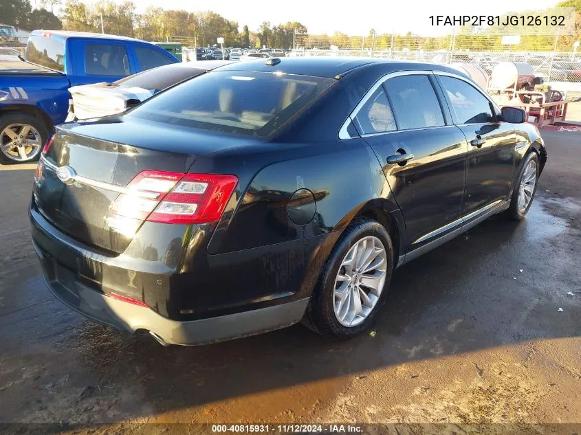 2018 Ford Taurus Limited VIN: 1FAHP2F81JG126132 Lot: 40815931