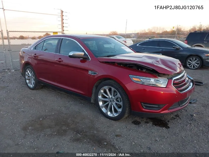 2018 Ford Taurus Limited VIN: 1FAHP2J80JG120765 Lot: 40832270