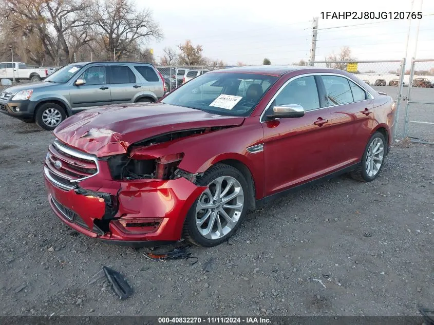 2018 Ford Taurus Limited VIN: 1FAHP2J80JG120765 Lot: 40832270