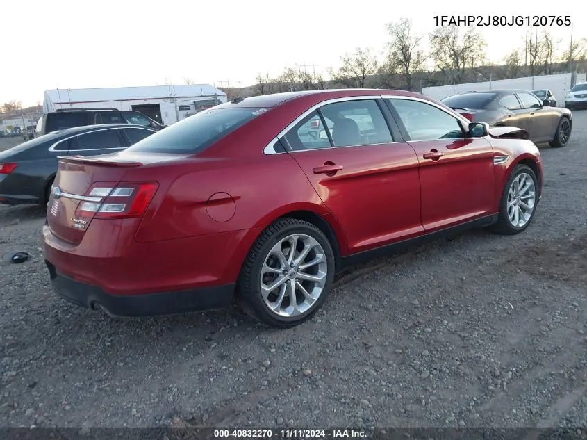 2018 Ford Taurus Limited VIN: 1FAHP2J80JG120765 Lot: 40832270