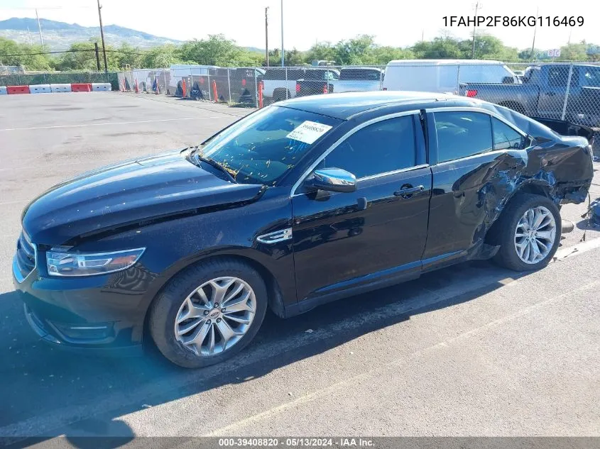 2019 Ford Taurus Limited VIN: 1FAHP2F86KG116469 Lot: 39408820