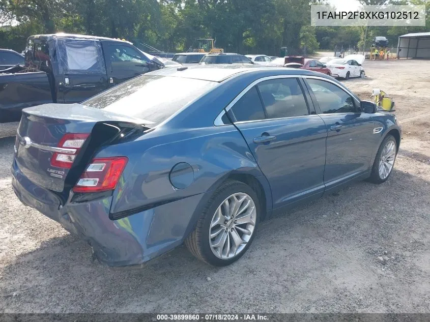 2019 Ford Taurus Limited VIN: 1FAHP2F8XKG102512 Lot: 39899860