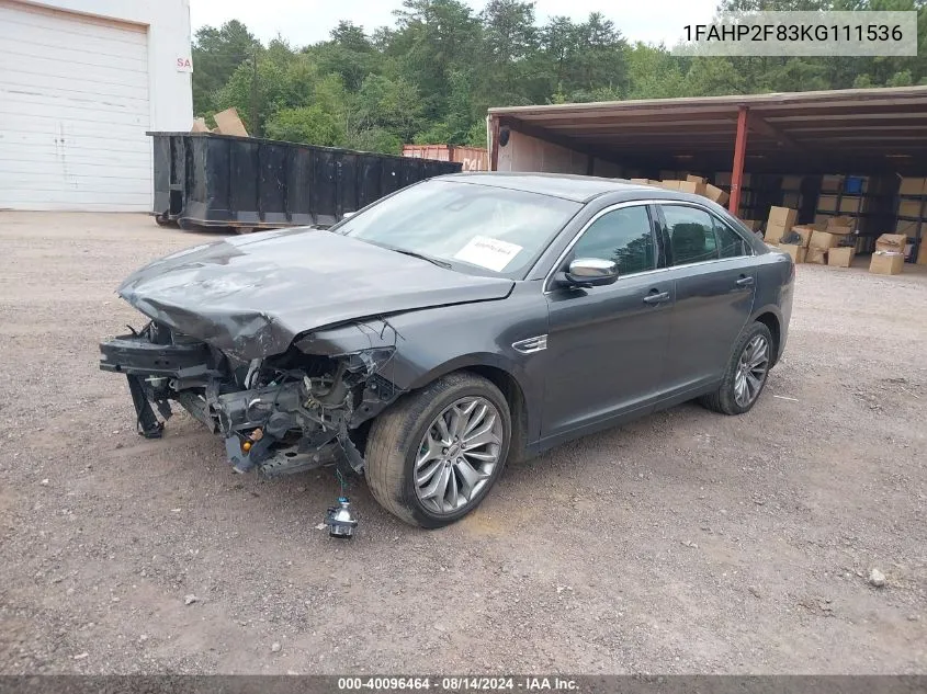 2019 Ford Taurus Limited VIN: 1FAHP2F83KG111536 Lot: 40096464