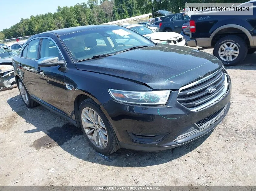 1FAHP2F89KG118409 2019 Ford Taurus Limited