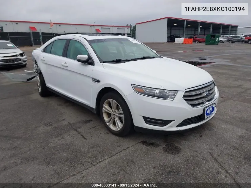 2019 Ford Taurus Sel VIN: 1FAHP2E8XKG100194 Lot: 40333141