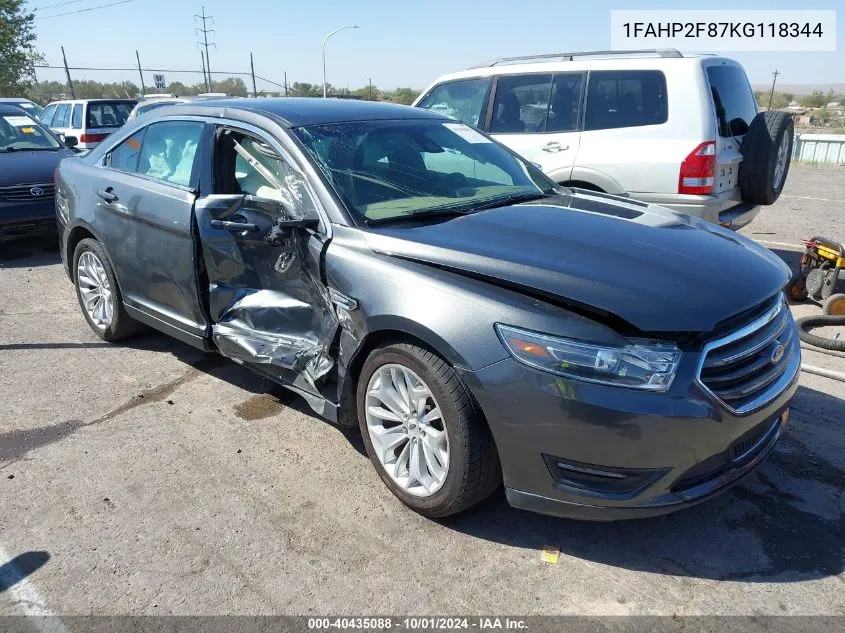 2019 Ford Taurus Limited VIN: 1FAHP2F87KG118344 Lot: 40435088