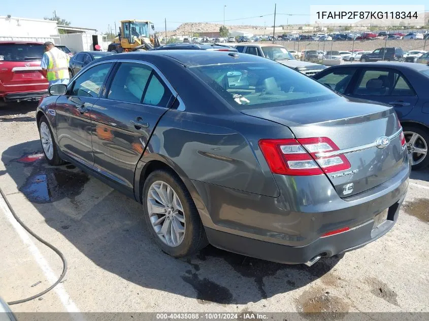 2019 Ford Taurus Limited VIN: 1FAHP2F87KG118344 Lot: 40435088