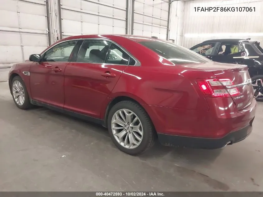 2019 Ford Taurus Limited VIN: 1FAHP2F86KG107061 Lot: 40472593