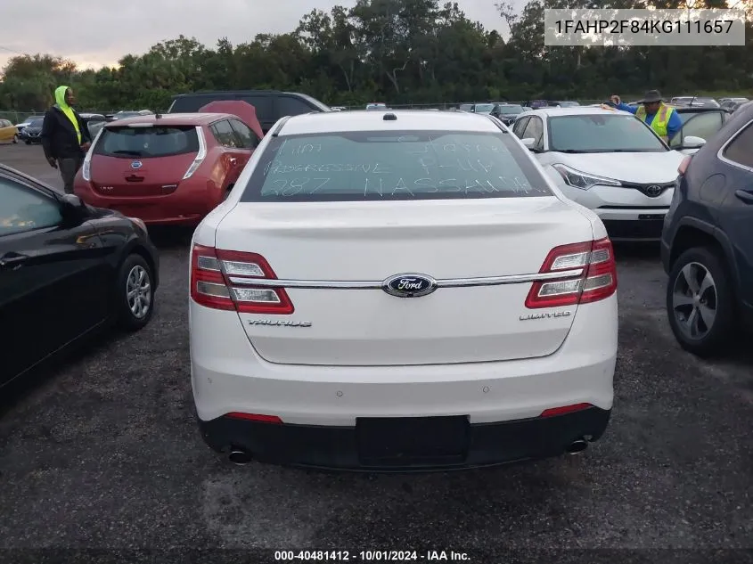 1FAHP2F84KG111657 2019 Ford Taurus Limited