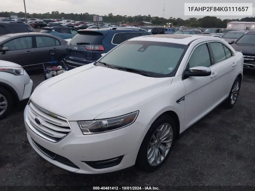 1FAHP2F84KG111657 2019 Ford Taurus Limited