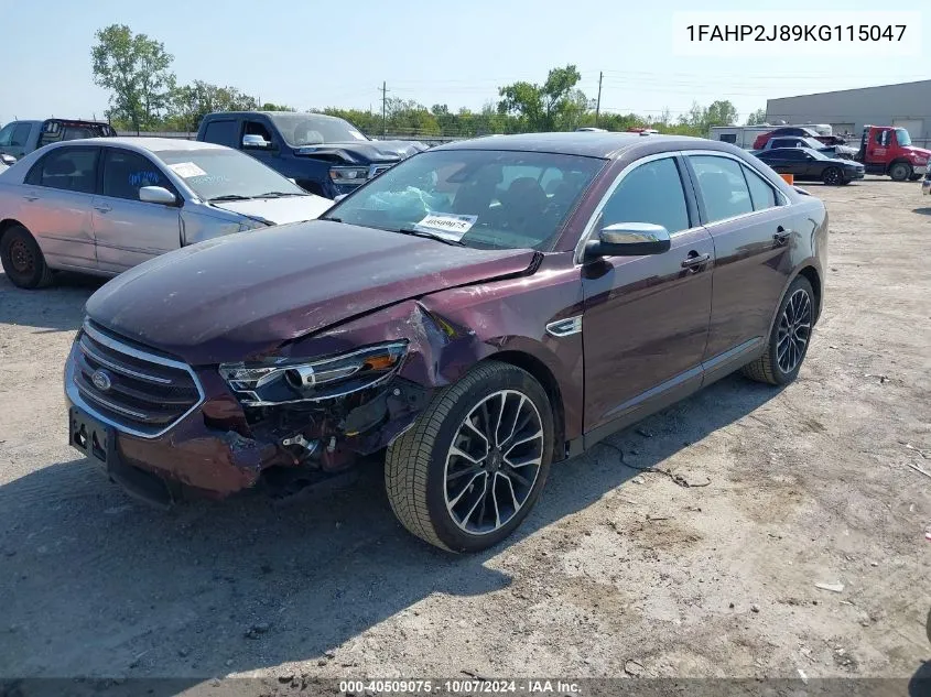 2019 Ford Taurus Limited VIN: 1FAHP2J89KG115047 Lot: 40509075