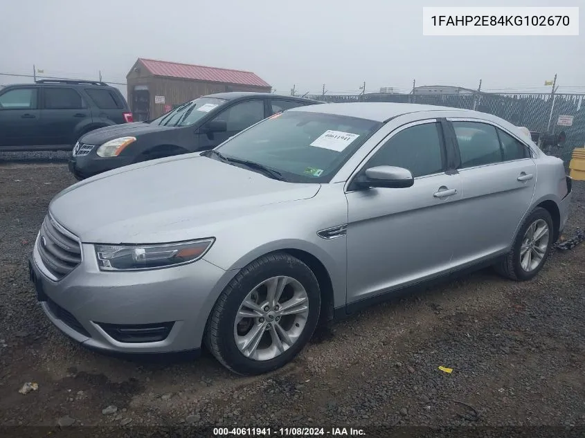 2019 Ford Taurus Sel VIN: 1FAHP2E84KG102670 Lot: 40611941