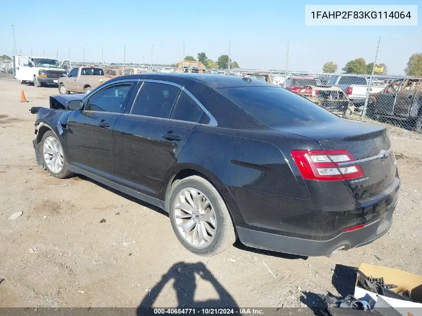 2019 Ford Taurus Limited VIN: 1FAHP2F83KG114064 Lot: 40654771