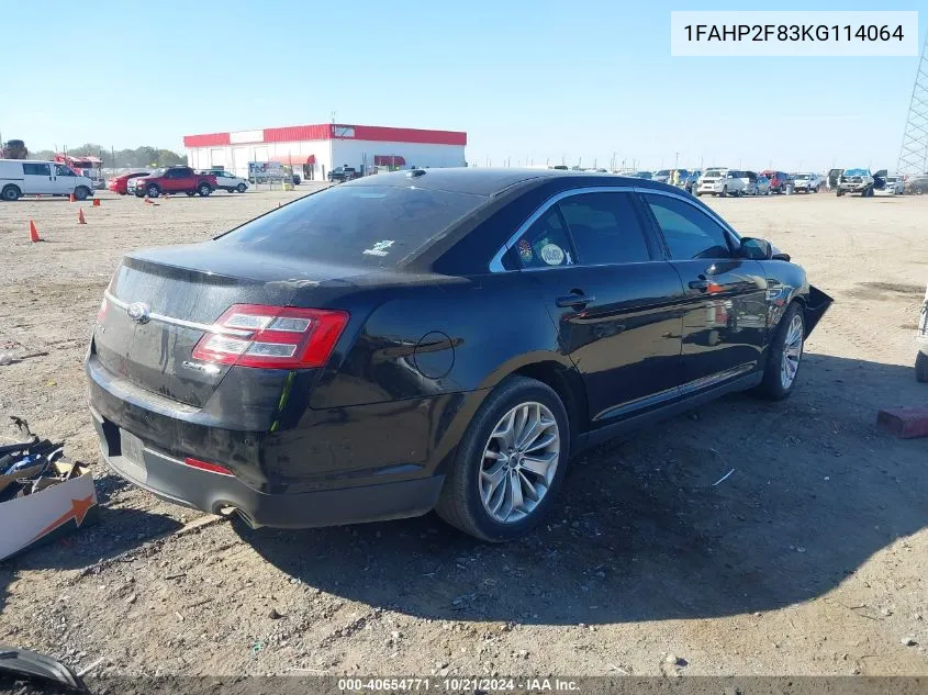 2019 Ford Taurus Limited VIN: 1FAHP2F83KG114064 Lot: 40654771