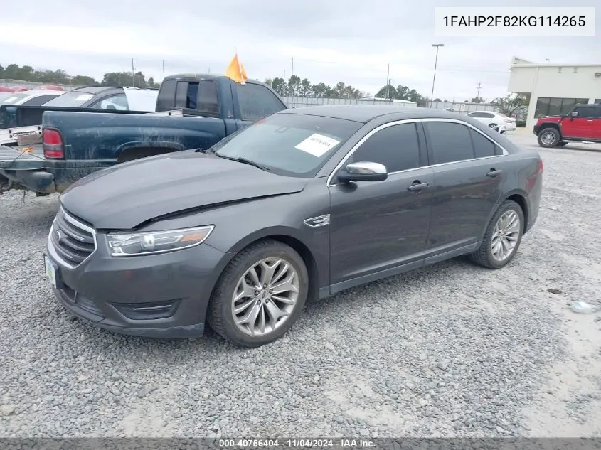 2019 Ford Taurus Limited VIN: 1FAHP2F82KG114265 Lot: 40756404