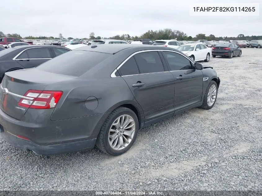 2019 Ford Taurus Limited VIN: 1FAHP2F82KG114265 Lot: 40756404