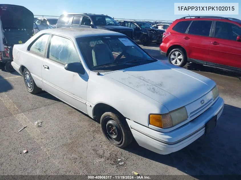 1993 Ford Tempo Gl VIN: 1FAPP31X1PK102015 Lot: 40906317