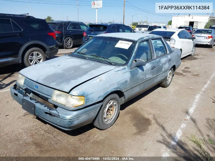 1994 Ford Tempo Gl VIN: 1FAPP36XXRK114384 Lot: 40475990