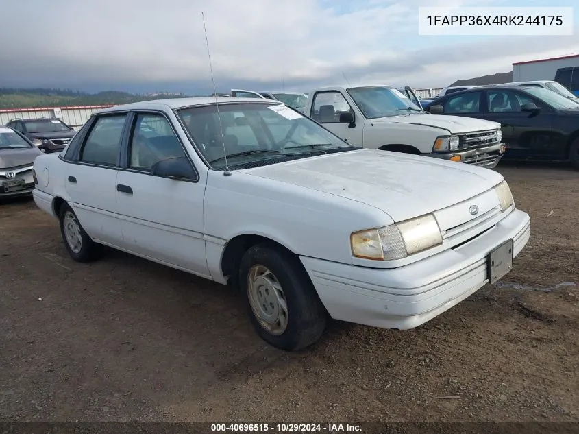 1994 Ford Tempo Gl VIN: 1FAPP36X4RK244175 Lot: 40696515