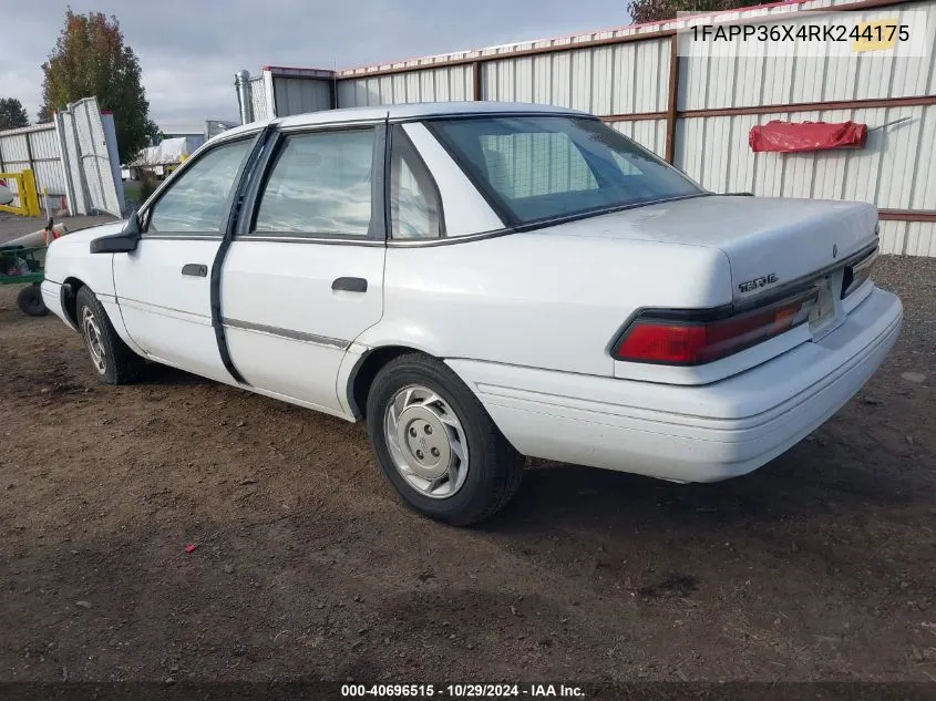 1994 Ford Tempo Gl VIN: 1FAPP36X4RK244175 Lot: 40696515