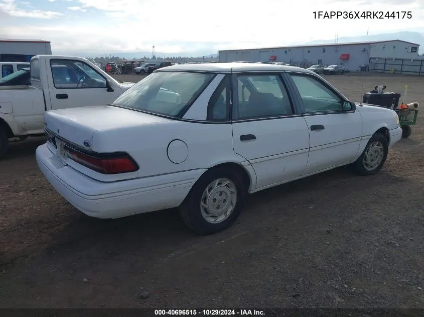 1994 Ford Tempo Gl VIN: 1FAPP36X4RK244175 Lot: 40696515