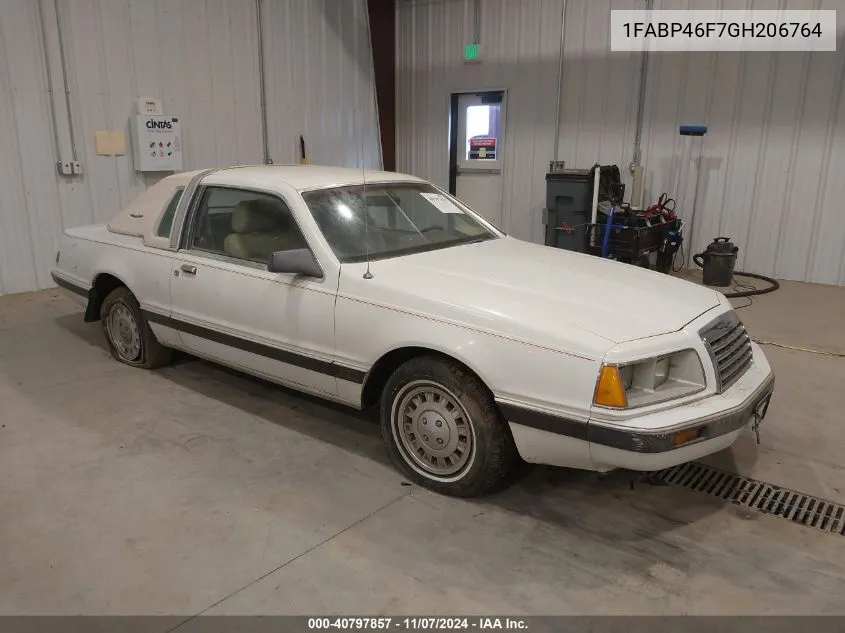 1986 Ford Thunderbird VIN: 1FABP46F7GH206764 Lot: 40797857