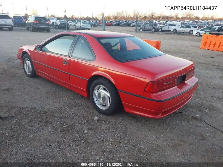 1990 Ford Thunderbird Super Coupe VIN: 1FAPP64R0LH184437 Lot: 40854410